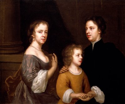 Selbstporträt mit Ehemann Charles und Sohn Bartholomew, ca. 1659-60 von Mary Beale